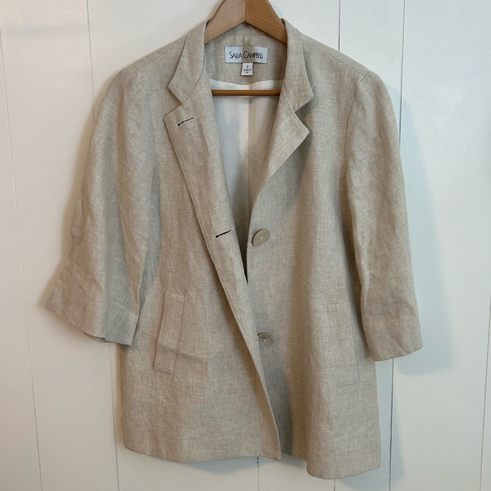 Sara Campbell Linen Jacket - Size Small